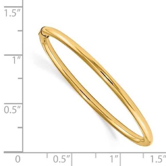 Madi K 14K Yellow Gold Baby Slip-On Bangle Bracelet – 5” circumference - Picture 7 of 12